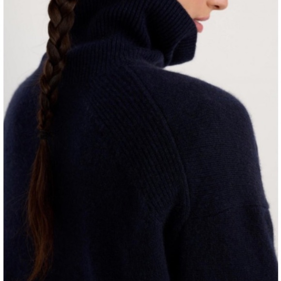 Alex Mill Cecile Turtleneck in 100% Cashmere Turmeric Red Sz S - Picture 6 of 9